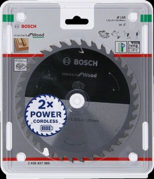 BOSCH 165 x 1,5 x 20 mm 36 Diş Ahşap Elmas Daire Testere Bıçağı