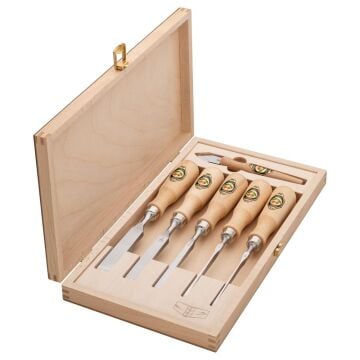 Kirschen 1107001 Ahşap Kutulu Dowtail Düz Iskarpela Takımı 6 Parça