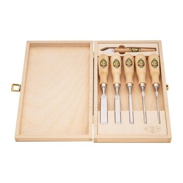 Kirschen 1107001 Ahşap Kutulu Dowtail Düz Iskarpela Takımı 6 Parça