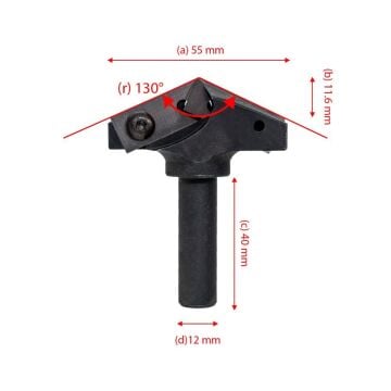 Titi 5524 Jiletli Freze Bıçağı 130 Derece (Sap:12 mm)