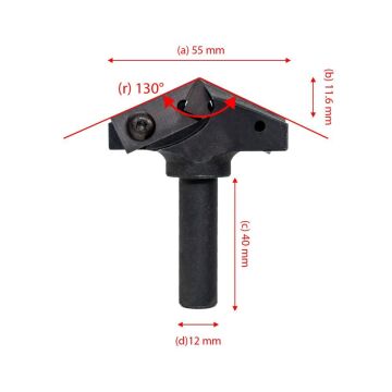 Titi 5524 Jiletli Freze Bıçağı 130 Derece (Sap:12 mm)