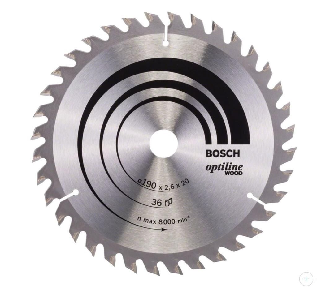 BOSCH Optiline Wood 190x20 mm 36 Diş Ahşap Daire Testere Bıçağı