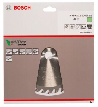 BOSCH Optiline Wood 190x20 mm 36 Diş Ahşap Daire Testere Bıçağı