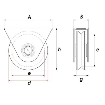 RMT030 Sürgülü Demir Kapı İçin Tablalı Ray Makarası 30 mm