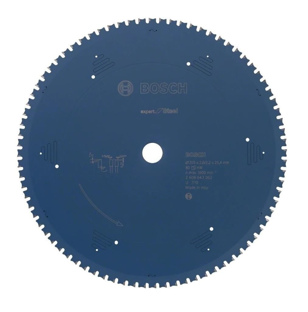 BOSCH Expert Metal 355x2.6x25.4 mm 80 Diş Elmas Uçlu Metal Kesme Daire Testeresi (2608643062)