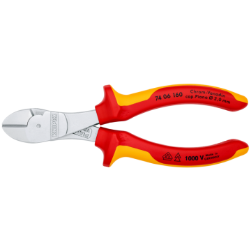 KNIPEX VDE 1000 Volt Ağır Hizmet Tipi Yan Keski 160 mm (7406160)