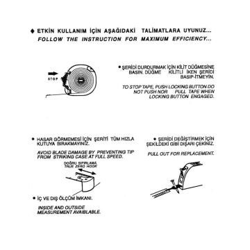 İzeltaş 0588526002 Euro Plastik Stoplu Şerit Metre 2 mt