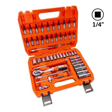 6388 Lokma ve Lokmalı Bits Uç Takımı 1/4'' - 53 Parça (72 Diş Cırcırlı)