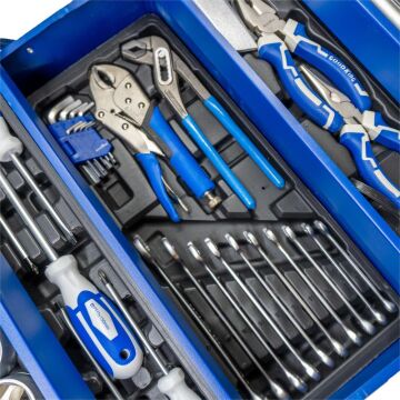 6390 Katlanır 5 Gözlü Dolu Metal Takım Çantası - 81 Parça