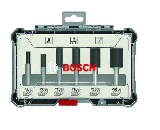 BOSCH 6 mm Saplı Profesyonel Ahşap Freze Bıçak Seti 6 Parça (2607017465)