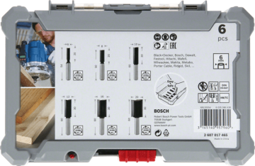 BOSCH 6 mm Saplı Profesyonel Ahşap Freze Bıçak Seti 6 Parça (2607017465)