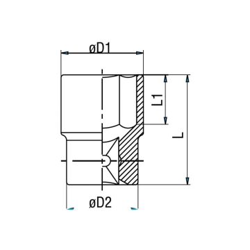 İzeltaş 1110060023 3/8'' Altı Köşe Lokma Anahtar 23 mm