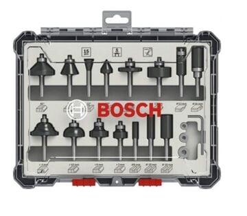 BOSCH 6 mm Profesyonel Ahşap Freze Bıçak Seti 15 Parça (2607017471)