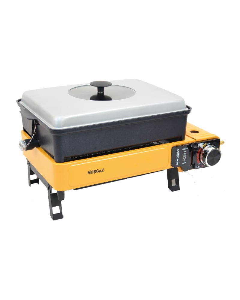 NURGAZ NG 500 Portatif Gazlı Barbekü Ve Pişirme Seti (Sarı)