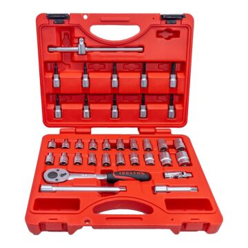 İzeltaş 3/8'' 6 Köşe Lokma Anahtar ve Lokmalı Allen Set 35 Parça