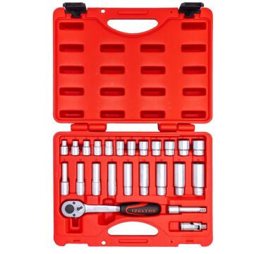 İzeltaş 14000005134 3/8'' Altı Köşe Lokma Anahtar Seti 24 Parça