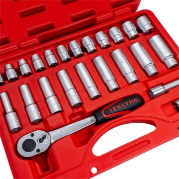 İzeltaş 14000005134 3/8'' Altı Köşe Lokma Anahtar Seti 24 Parça