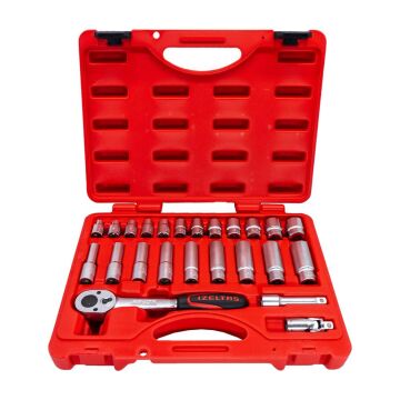 İzeltaş 14000005134 3/8'' Altı Köşe Lokma Anahtar Seti 24 Parça
