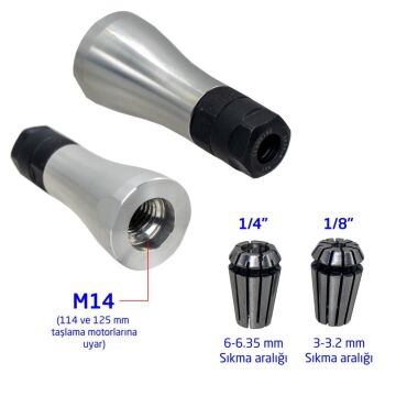 Manpa MP21-30 Mini Collet ER Taşlama Motoru İçin Tutucu Adaptör