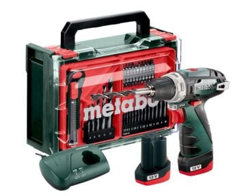 METABO PowerMaxx BS Şarjlı Matkap 12 Volt + 41 Parça Aksesuar Seti  600080710