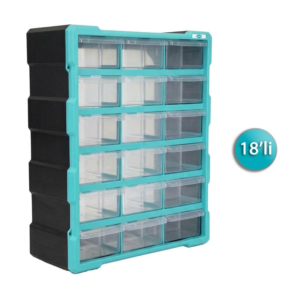 KKD5118 Dikey Monoblok Organizer Çekmece Seti 18'li