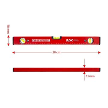 Rox 0348 Mıknatıslı Alüminyum Su Terazisi 50 cm