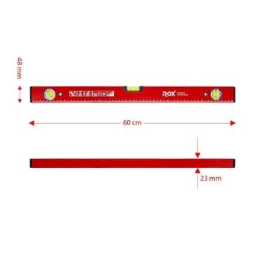 Rox 0349 Mıknatıslı Alüminyum Su Terazisi 60 cm