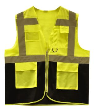 Mühendis İkaz Yeleği Reflektörlü Sarı-Lacivert - XXL