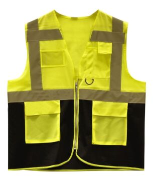 Mühendis İkaz Yeleği Reflektörlü Sarı-Lacivert - XL