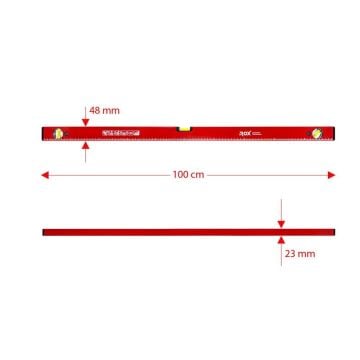Rox 0351 Mıknatıslı Alüminyum Su Terazisi 100 cm