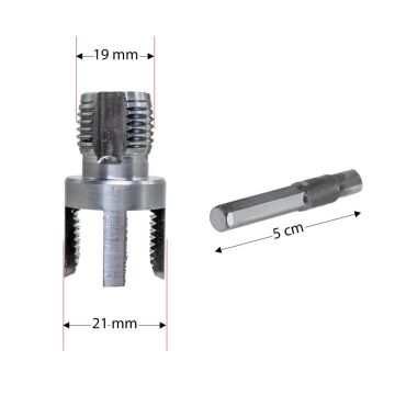 6423 PVC PPRC Boru İç ve Dış Diş Açma Aparatı 1/2'' (20 mm)
