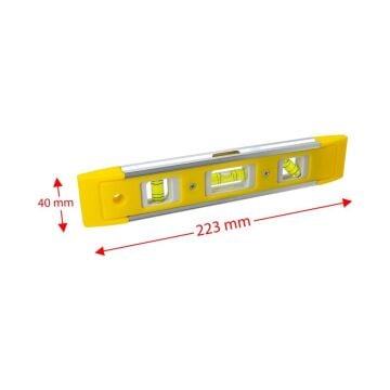 6476 PVC Mini Mıknatıslı PRO Su Terazisi 223 mm (3 Tüplü)