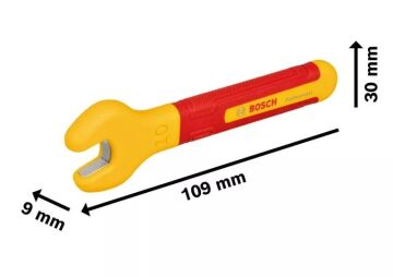 BOSCH Profesyonel İzoleli 1000 Volt Çatal Ağız Tek Anahtar 10 mm (1600A02NF0)