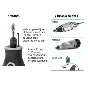 Kutzall 18XKIT01 Ekstra Kalın Diş Ahşap Törpü Seti 4 Parça (Sap: 3.1mm)