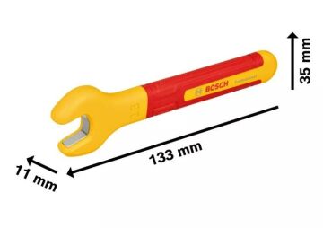 BOSCH Profesyonel İzoleli 1000 Volt Çatal Ağız Tek Anahtar 13 mm (1600A02NF1)