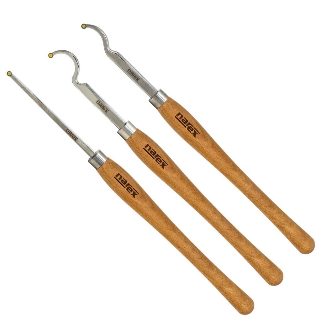 Narex 859710 Elmas Uçlu Oyuk İçin Ahşap Torna Bıçak Seti 3 Parça