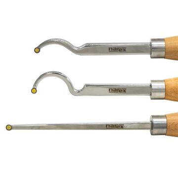 Narex 859710 Elmas Uçlu Oyuk İçin Ahşap Torna Bıçak Seti 3 Parça