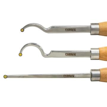 Narex 859710 Elmas Uçlu Oyuk İçin Ahşap Torna Bıçak Seti 3 Parça