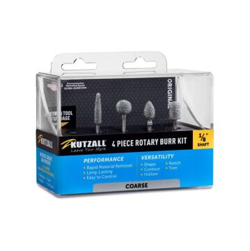 Kutzall 18CKIT01 Kalın Diş Ahşap Törpü Seti 4 Parça (Sap: 3.1mm)