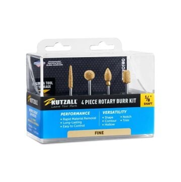Kutzall 18FKIT01 İnce Diş Ahşap Törpü Seti 4 Parça (Sap: 3.1mm)