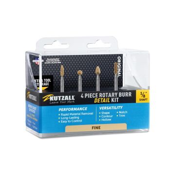 Kutzall 18FKIT02 İnce Diş Detay Ahşap Törpü Seti 4 Parça (Sap: 3.1mm)