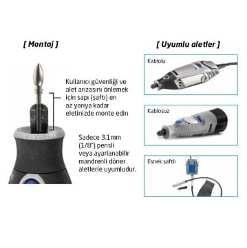 Kutzall 18FKIT02 İnce Diş Detay Ahşap Törpü Seti 4 Parça (Sap: 3.1mm)