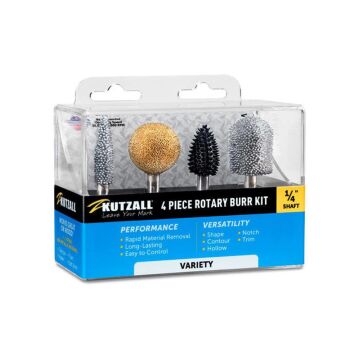 Kutzall 14VKIT01 Karışık Ahşap Törpü Seti 4 Parça (Sap: 6.3mm)