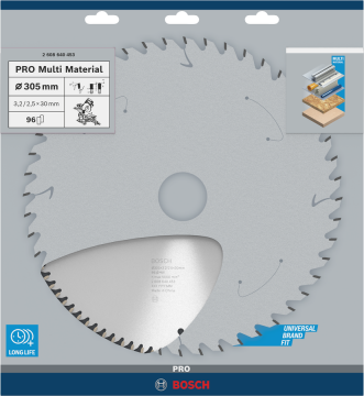BOSCH MultiMaterial 305x30x3,2 mm 96 Diş Elmas Daire Testere (2608640453)
