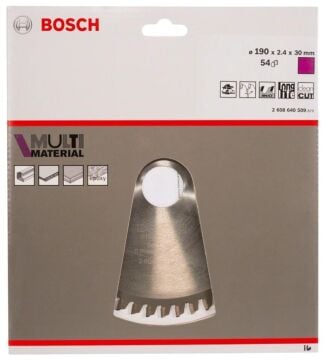 BOSCH MultiMaterial 190x30x2,8 mm 54 Diş Elmas Daire Testere (2608640509)