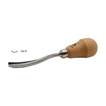 Kirschen Bükülmüş Oluklu Ağız Avuç İçi Oyma Iskarpela Cut-8 10 mm