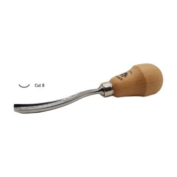 Kirschen Bükülmüş Oluklu Ağız Avuç İçi Oyma Iskarpela Cut-8 10 mm