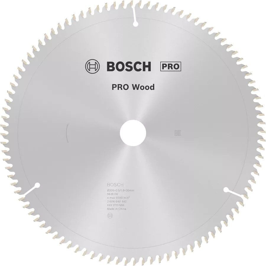 BOSCH 305x30x2,5 mm 96 Diş PRO Wood Ahşap Elmas Daire Testere Bıçağı(2608640442)