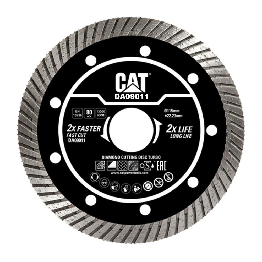 CAT DA09011 115mm Profesyonel Beton, Tuğla, Parke Taşı Elmas Kesme Diski (Turbo Kanallı Kenar)