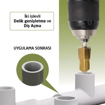 6495 PVC PPRC Boru Genişletme Diş Açma Tamir Seti 1/2''-3/4'' (20/25mm)